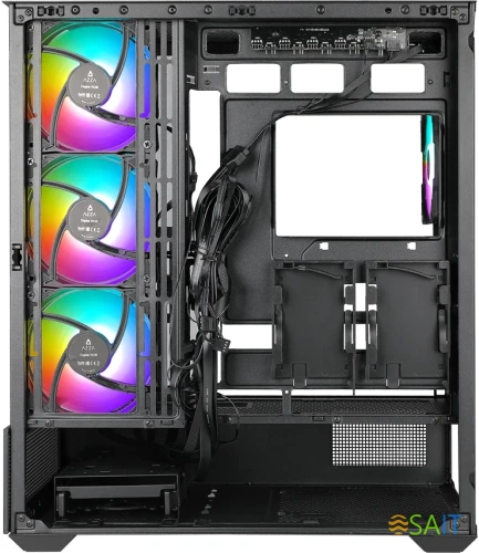 Корпус Azza TIARA черный без БП ATX 6x120mm 2x140mm 2xUSB3.0 audio bott PSU