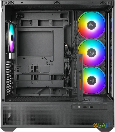 Корпус Azza TIARA черный без БП ATX 6x120mm 2x140mm 2xUSB3.0 audio bott PSU