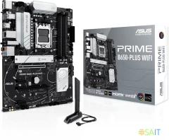 Материнская плата Asus PRIME B650-PLUS WIFI SocketAM5 AMD B650 4xDDR5 ATX AC`97 8ch(7.1) 2.5Gg RAID+HDMI+DP