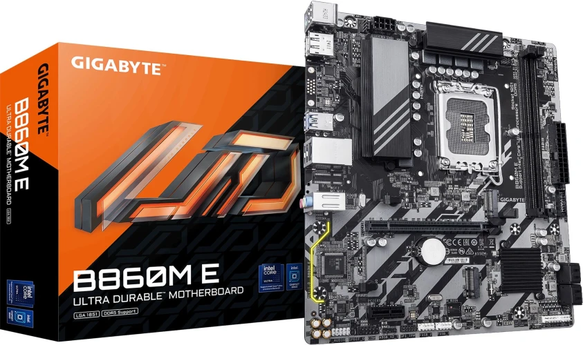 Материнская плата Gigabyte B860M E Soc-1851 Intel B860 2xDDR5 mATX AC`97 8ch(7.1) GbLAN RAID+HDMI+DP
