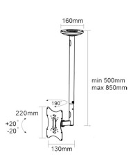Кронштейн для телевизора Arm Media LCD-1000 черный 10"-37" макс.30кг потолочный поворот и наклон