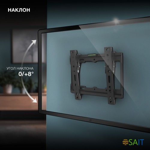 Кронштейн для телевизора Hyundai GL-T1 черный 15"-48" макс.25кг настенный наклон