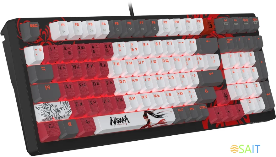 Клавиатура A4Tech Bloody S98 Naraka BLMS Plus механическая черный/красный USB for gamer LED (S98 NARAKA BLMS RED PLUS)