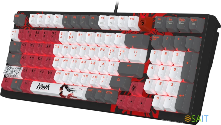 Клавиатура A4Tech Bloody S98 Naraka BLMS Plus механическая черный/красный USB for gamer LED (S98 NARAKA BLMS RED PLUS)