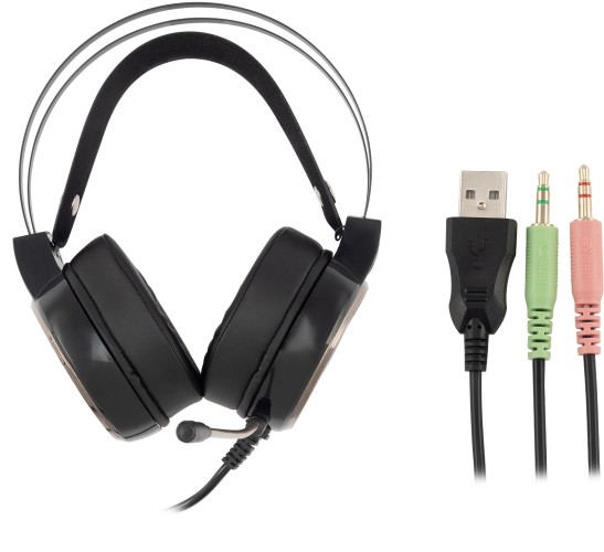 Наушники с микрофоном Оклик HS-L700G INFINITY черный 2.2м мониторные оголовье (1102308)