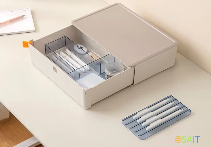 Короб для хранения Deli XDM31pink 1 выдвижной ящик 250x220x125мм розовый пластик