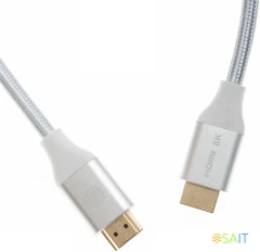 Кабель аудио-видео Cactus CS-HDMI.2.1-3 HDMI (m)/HDMI (m) 3м. позолоч.конт. серебристый