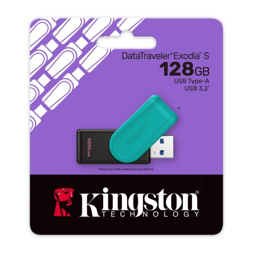 Флеш-накопитель 128GB USB 3.2 Gen 1 DataTraveler Exodia S (Black + Black) Kingston DataTraveler Exodia S DTXS/128GB