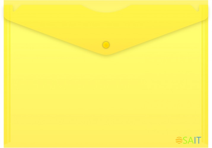 Конверт на кнопке Buro -PK120BU/YEL A4 пластик 0.12мм желтый
