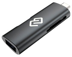 Устройство чтения карт памяти USB Type-C Digma CR-CU2522-G серый