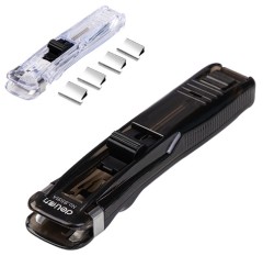 Клиппер-пистолет Deli 8591A/Black зажимы 16мм 8шт черный пластик