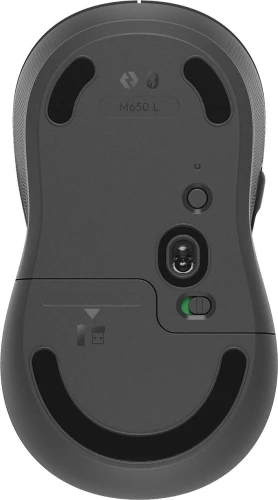 Мышь Logitech M650 Large графитовый оптическая 4000dpi silent беспров. BT/Radio USB 5but (910-006388)