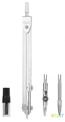 Циркуль Deli E8603 металл в компл.:грифель