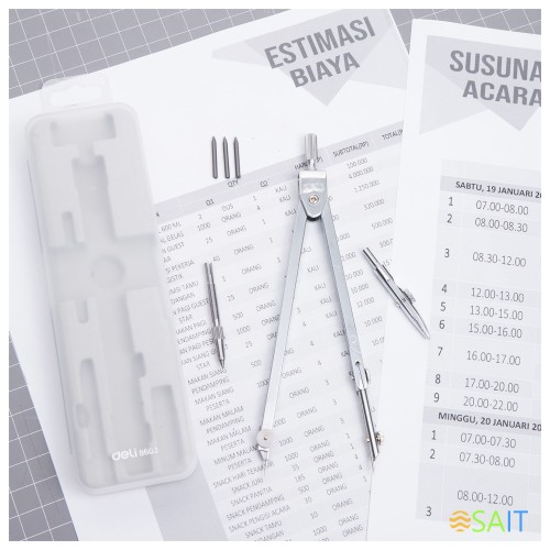 Циркуль Deli E8603 металл в компл.:грифель