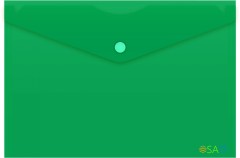 Конверт на кнопке Бюрократ -PK804A5NGRN A5 непрозрачный пластик 0.18мм зеленый