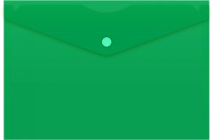 Конверт на кнопке Бюрократ -PK804A5NGRN A5 непрозрачный пластик 0.18мм зеленый