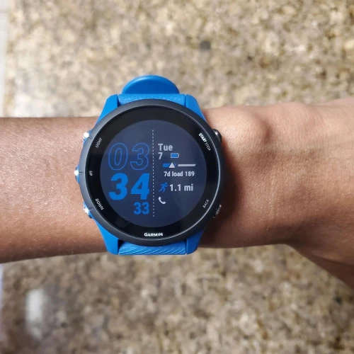 Смарт-часы Garmin Forerunner 255 33мм 1.3" корп.черный рем.синий (010-02641-11)