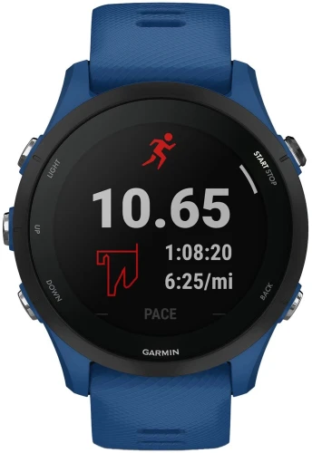 Смарт-часы Garmin Forerunner 255 33мм 1.3" корп.черный рем.синий (010-02641-11)