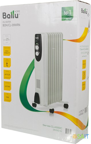 Радиатор масляный Ballu Classic BOH/CL-09WRN 2000Вт белый/черный