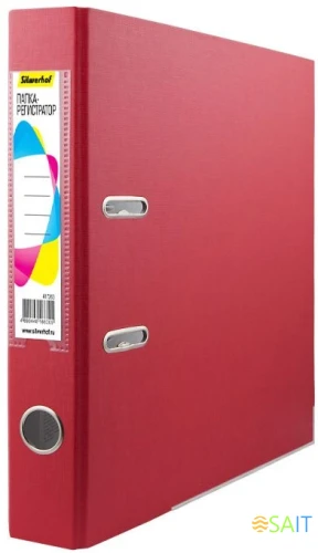 Папка-регистратор Silwerhof A4 50мм ПВХ/бумага красный мет.окант. сборная (упак.:2шт)