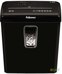 Шредер Fellowes PowerShred Р-30С черный (секр.P-4) фрагменты 6лист. 15лтр. скрепки скобы пл.карты