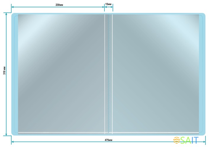 Папка с 20 прозр.вклад. Бюрократ Pastel PAST20BLUE A4 пластик 0.5мм торц.карм с бум. встав голубой