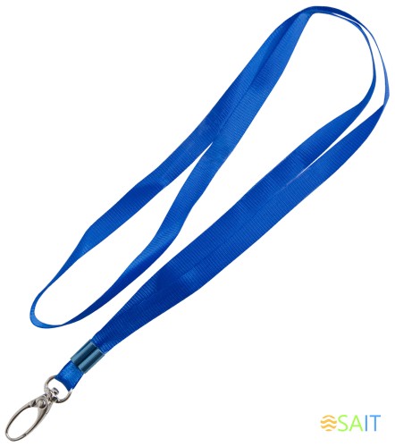 Держатель для бейджа Silwerhof 45см карабин текстиль синий (упак.:10шт)