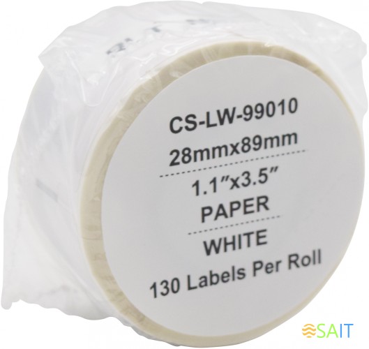 Этикетки Cactus CS-LW-99010 сег.:89x28мм черный белый 130шт/рул Dymo Label Writer 450/4XL