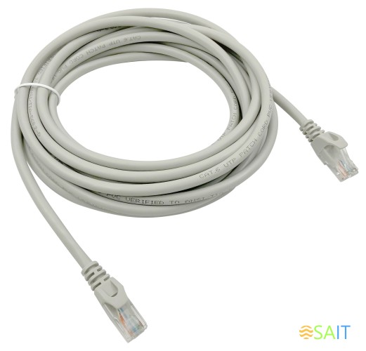 Патч-корд Buro UTP-6-5M-G UTP 4 пары cat.6 CCA molded 5м серый RJ-45 (m)-RJ-45 (m)