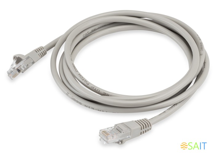 Патч-корд Buro UTP-5E-2M-G UTP 4 пары cat.5E CCA molded 2м серый RJ-45 (m)-RJ-45 (m)