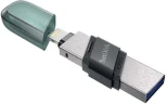 Флеш Диск Sandisk 64GB iXpand SDIX90N-064G-GN6NK USB3.1 зеленый/серебристый