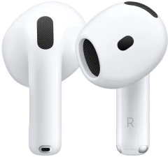 Гарнитура вкладыши Apple AirPods 4 A3050/A3053/A3058 белый беспроводные bluetooth в ушной раковине (MXP63HN/A)