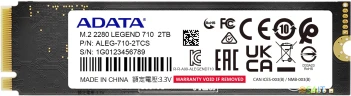 Накопитель SSD A-Data PCIe 3.0 x4 2TB ALEG-710-2TCS Legend 710 M.2 2280
