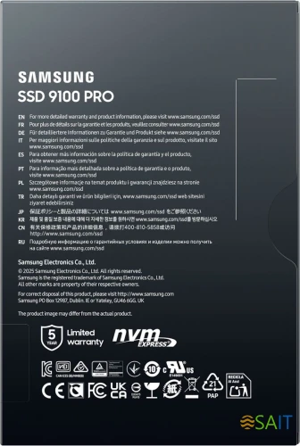 Накопитель SSD Samsung PCIe 5.0 x4 2TB MZ-VAP2T0BW 9100 PRO M.2 2280