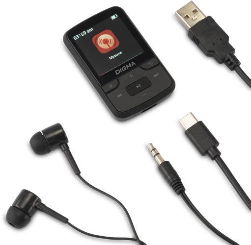 Плеер Hi-Fi Flash Digma Z5 BT 16Gb черный/1.54"/FM/microSD/microSDHC/clip