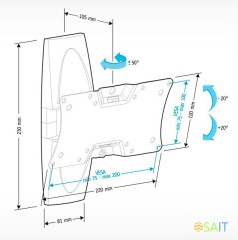 Кронштейн для телевизора Holder LCDS-5062 черный глянец 19"-32" макс.30кг настенный поворот и наклон