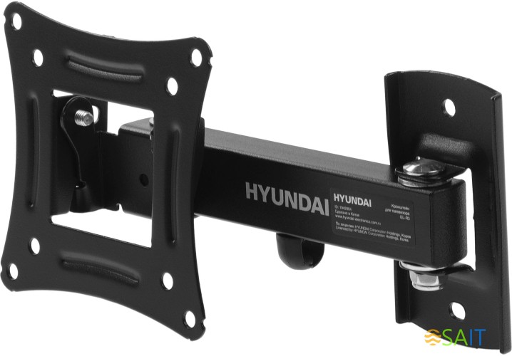 Кронштейн для телевизора Hyundai GL-R3 черный 10"-27" макс.15кг настенный поворот и наклон