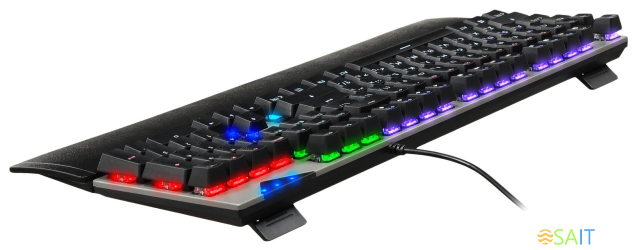 Клавиатура Оклик 935G RAGNAR механическая черный USB Multimedia for gamer LED (подставка для запястий)