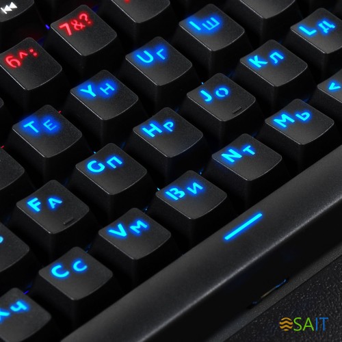 Клавиатура Оклик 935G RAGNAR механическая черный USB Multimedia for gamer LED (подставка для запястий)