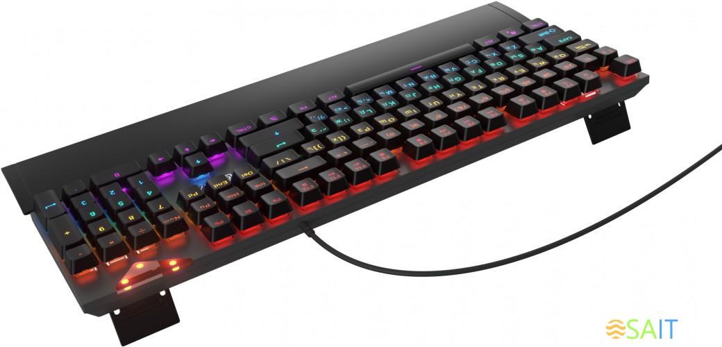 Клавиатура Оклик 935G RAGNAR механическая черный USB Multimedia for gamer LED (подставка для запястий)