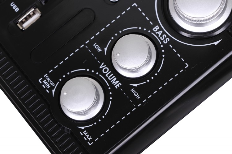 Радиоприемник портативный Supra ST-33U черный USB SD