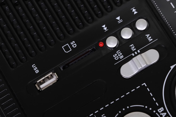 Радиоприемник портативный Supra ST-33U черный USB SD