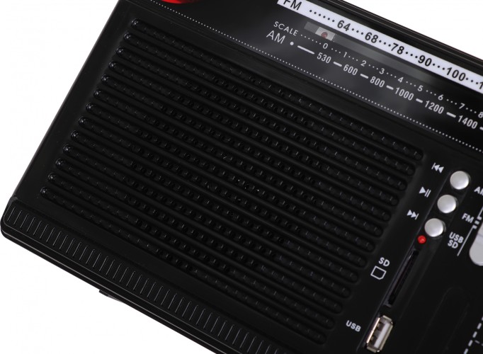 Радиоприемник портативный Supra ST-33U черный USB SD