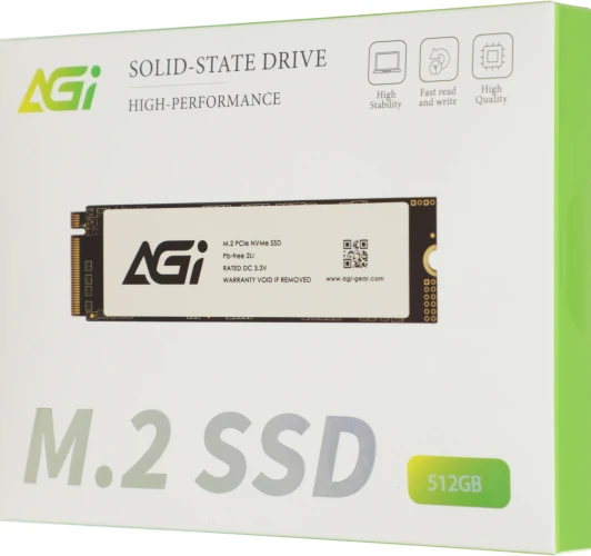 Накопитель SSD AGi PCIe 3.0 x4 512GB AGI512GIMAI298-CB AI298 M.2 2280