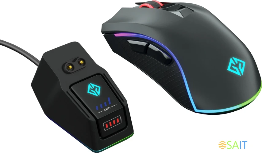 Мышь GMNG GG-MS400WO черный оптическая (10000dpi) беспроводная USB (7but)