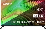 Телевизор LED Digma 43" DM-LED43SBB36 Салют ТВ Frameless Metal черный/черный FULL HD 60Hz DVB-T DVB-T2 DVB-C DVB-S DVB-S2 USB WiFi Smart TV