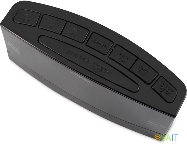 Радиобудильник Hyundai H-RCL238 черный LCD подсв:зеленая часы:цифровые FM