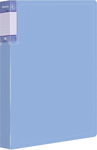 Папка с 20 прозр.вклад. Бюрократ Gems GEM20AZURE A4 пластик 0.7мм торц.карм с бум. встав голубой топаз