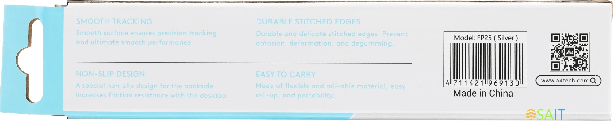 Коврик для мыши A4Tech FStyler FP25 Мини серый/белый 250x200x2мм (FP25 SILVER)