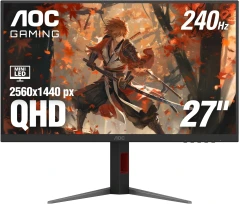Монитор AOC 27" Q27G4ZMN черный VA LED 16:9 HDMI матовая HAS Piv 5000:1 450cd 178гр/178гр 2560x1440 240Hz DP Quad 2K (1440p) 7.05кг